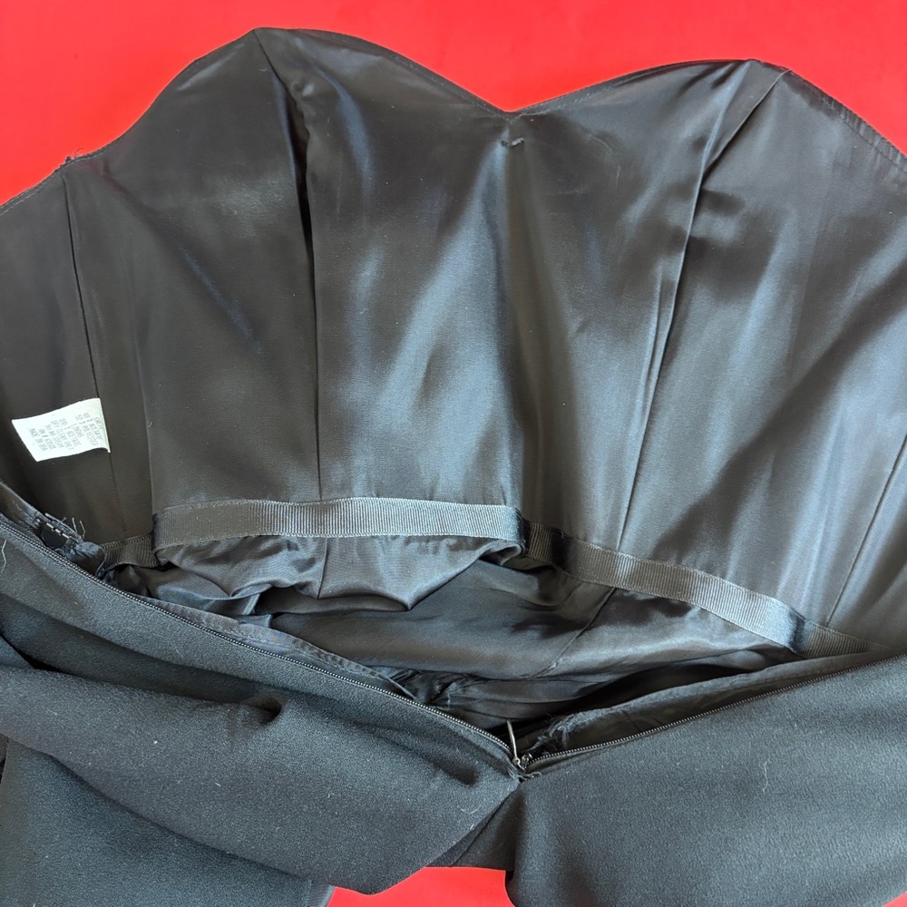 Vintage Strapless Solid Black Full Length Cocktai… - image 12
